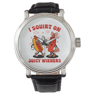 Jag frågar om Juicy Wieners Vuxen humor Funny Armbandsur