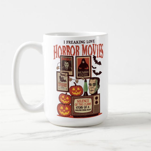 Jag Freaking Kärlek Horror Movies Kaffemugg (Vänster)