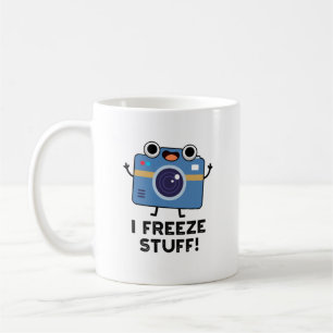 Jag Freeze Saker Funny Camera Pun Kaffemugg