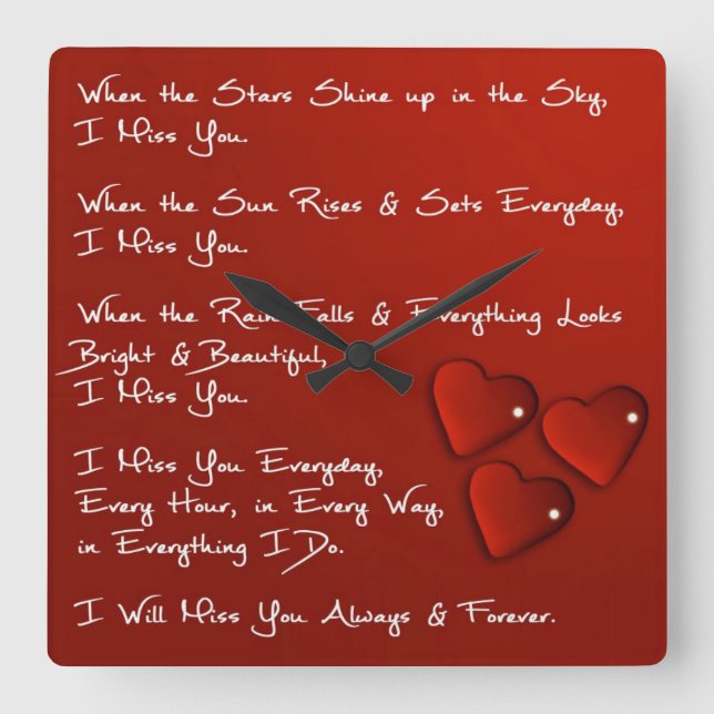 Jag Fröcken dig kvadrerar väggen tar tid på Fyrkantig Klocka (Framsida)