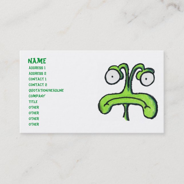 JAG FRÖCKEN MIN PLANETFRÄMLING profilerar kortet Visitkort (Framsida)