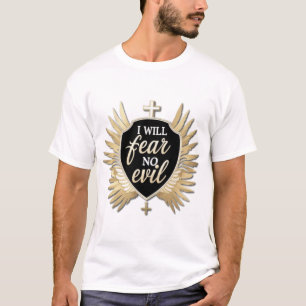 Jag fruktar ingen ondska - djärv kristen tro desig t shirt