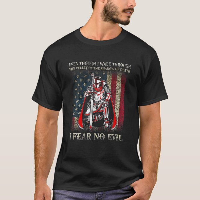 Jag fruktar ingen ondskefull Knight Templar Warrio T Shirt (Framsida)