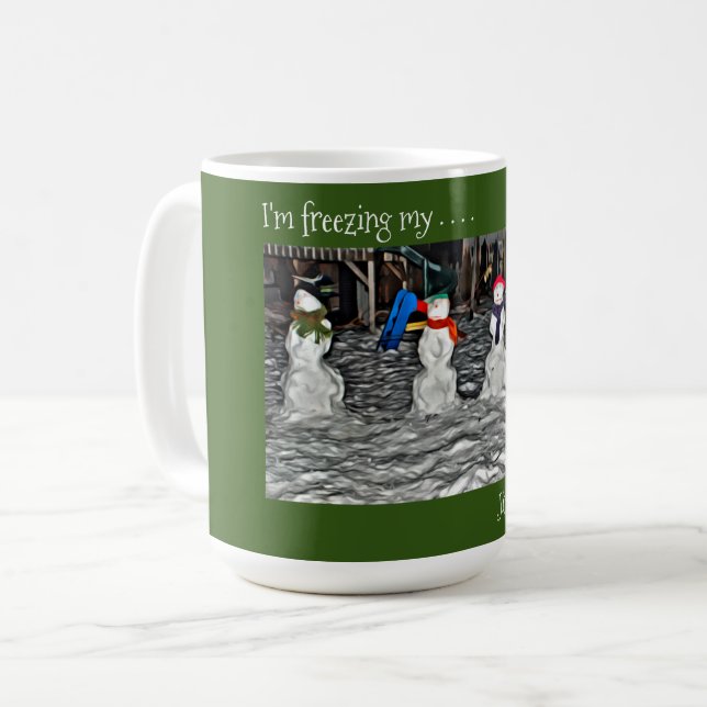Jag fryser min Jingle Klockor av - Snö Kaffemugg (Framsida vänster)