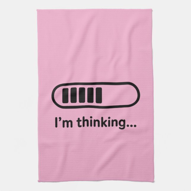Jag funderar... Laddar Förloppsindikator Rosa Mini Kökshandduk (Vertikal)