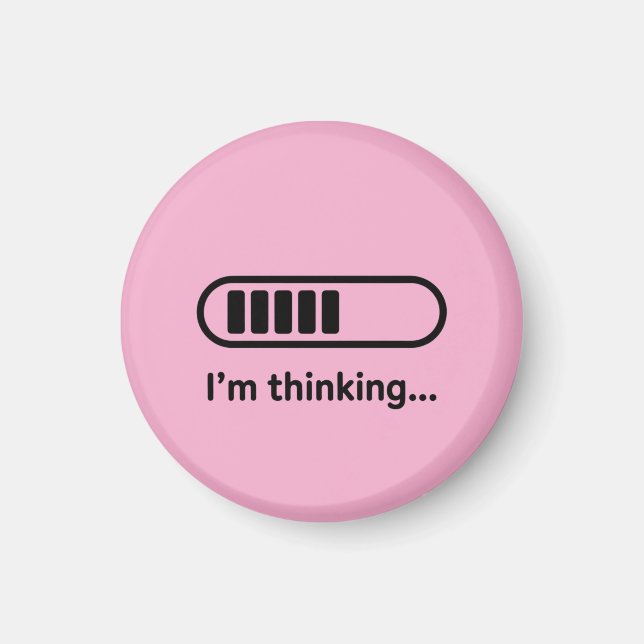 Jag funderar... Laddar förloppsindikator Rosa Mini Magnet (Framsidan)