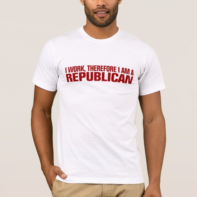 Jag fungerar, därför mig förmiddagen en republikan tee shirt (Framsida)