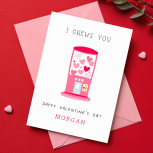 Jag fuskar dig i Bubble Gum Classroom Valentines d Kort
