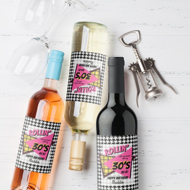 Jag fyller 90-årsjubileum vinflaska etikett (Skapare uppladdad)