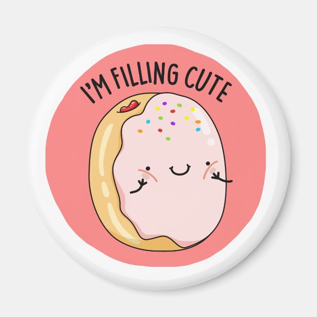 Jag fyller Cute Funny Frosted Jelly Donut Pun Magnet (Framsidan)