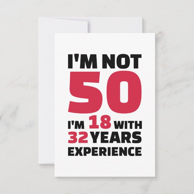 Jag fyller inte 50 år kort (Framsida)