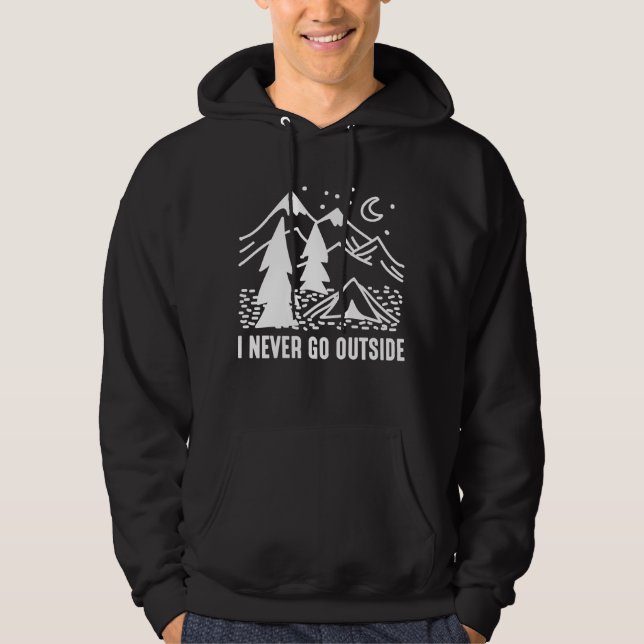 Jag går aldrig ut hoodie (Framsida)