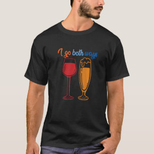 Jag går åt båda sätten Röda Vin White Vin Party De T Shirt