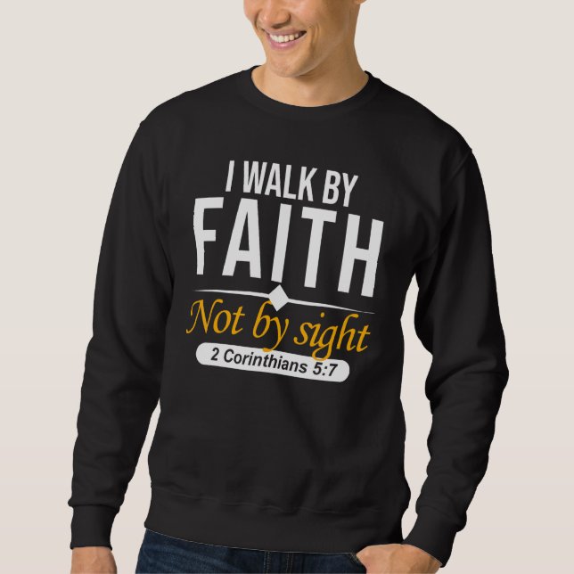Jag går av Faith-Christian Bible Verse Scripture J Lång Ärmad Tröja (Framsida)