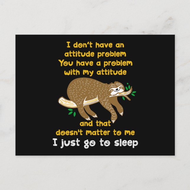 Jag går bara till Sov Sloth Vykort (Framsida)