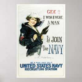 JAG GÅR MED NAVY Howard Chandler US Rekrytering Poster