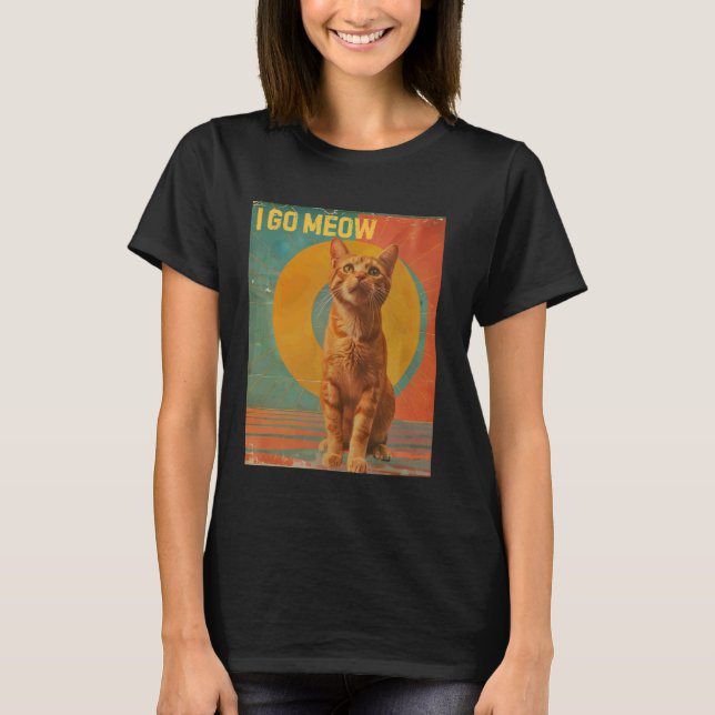Jag går mjau - Rolig katt sjunger Meme-design T Shirt (Framsida)