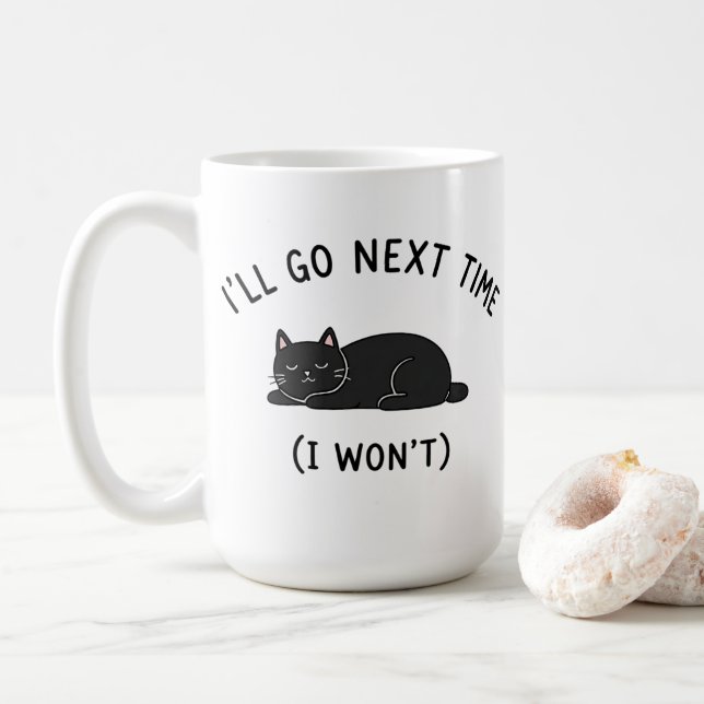 Jag Går Nästa Gång - Rolig Katt Introvert Mugg  (Med munk)