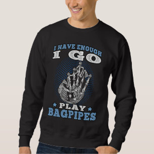 Jag går och spelar säckpipa Skotsk säckpipa Lång Ärmad Tröja