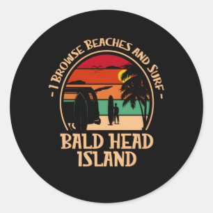 Jag går på stränder och Surfa Bald Head Island Sur Runt Klistermärke