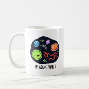 Jag går på Viral Funny Virus Pun Kaffemugg