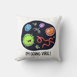 Jag går på Viral Funny Virus Pun Kudde