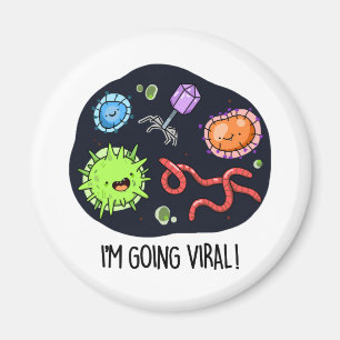 Jag går på Viral Funny Virus Pun Magnet