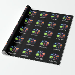 Jag går på Viral Funny Virus Pun Mörk BG Presentpapper