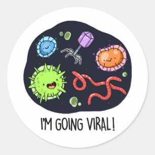 Jag går på Viral Funny Virus Pun Runt Klistermärke