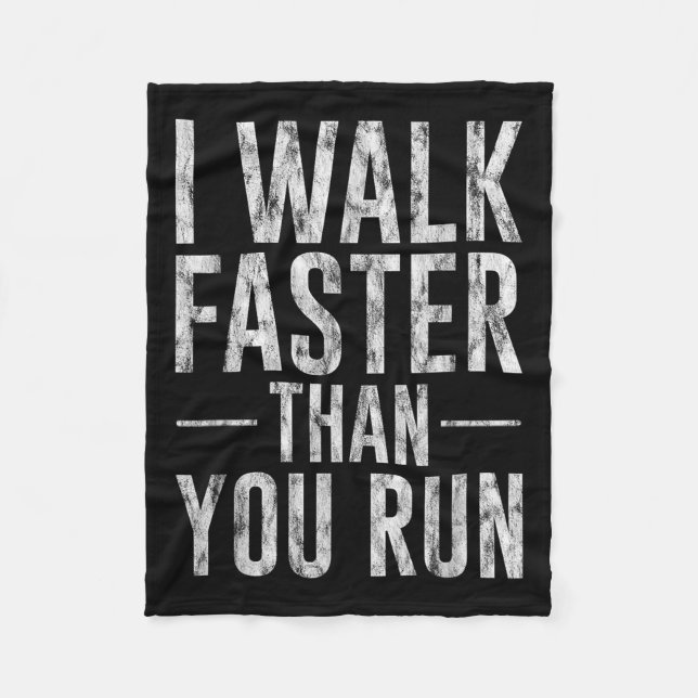 Jag går snabbare än du Springa Motivation Marathon Fleecefilt (Framsidan)