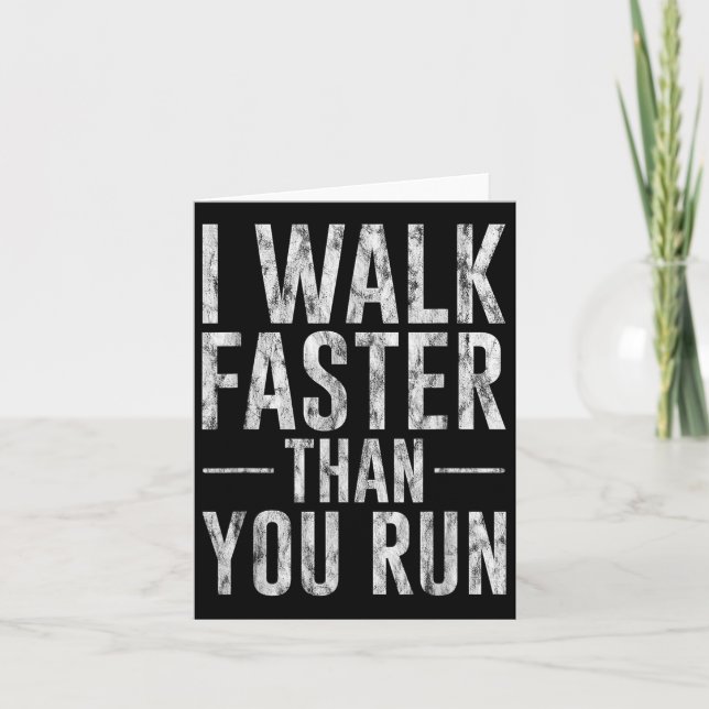 Jag går snabbare än du Springa Motivation Marathon Kort (Framsida)