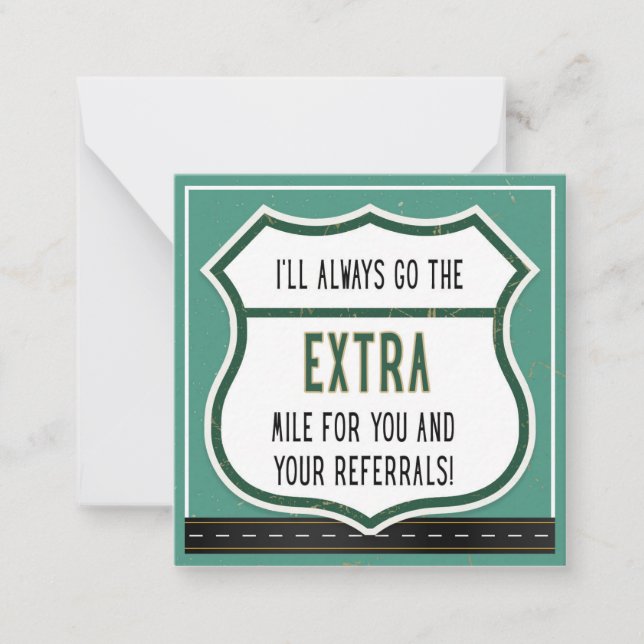 Jag går till Extra Mile för dina remissationer Anteckningskort (Framsida)