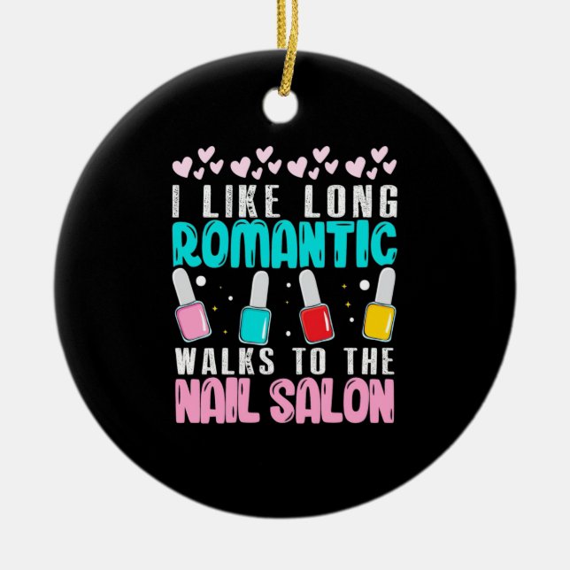 Jag går till Nail Salon Julgransprydnad Keramik (Framsidan)