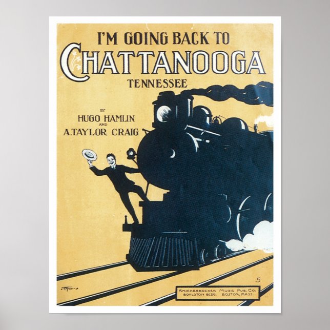 Jag går tillbaka till Chattanooga Tennessee Songbo Poster (Framsidan)