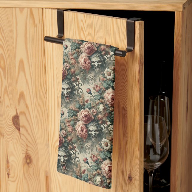 Jag gav den Bett - gotiic Victorian Kökshandduk (Thirds Fold)