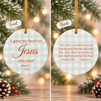 Jag gav mitt hjärta till Jesus jul Julgransprydnad Keramik