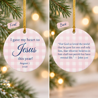 Jag gav mitt hjärta till Jesus jul Julgransprydnad Keramik