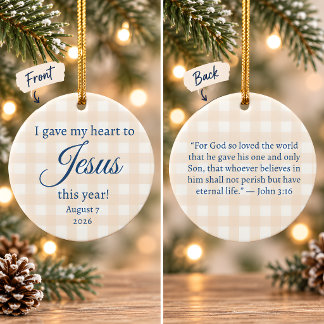 Jag gav mitt hjärta till Jesus jul Julgransprydnad Keramik