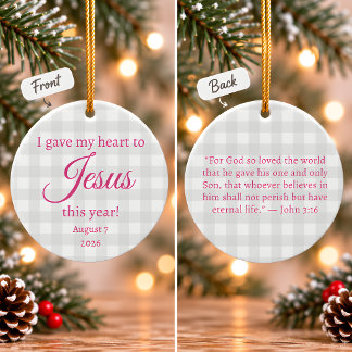 Jag gav mitt hjärta till Jesus jul Julgransprydnad Keramik