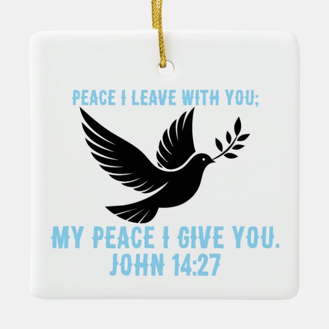 Jag ge er min fred julgransprydnad keramik (Framsida)