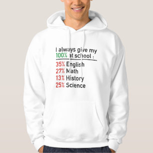 Jag Ge min 100 procent i skolan Hoodie