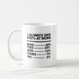 Jag ger alltid 100% på jobbet Roliga citat om arbe Kaffemugg