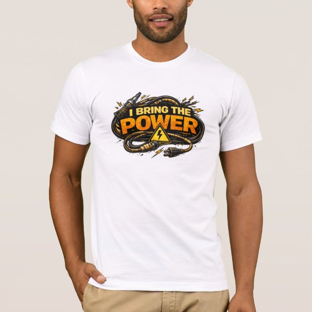 Jag ger den elektriska kraften elektriker industri t shirt (Framsida)