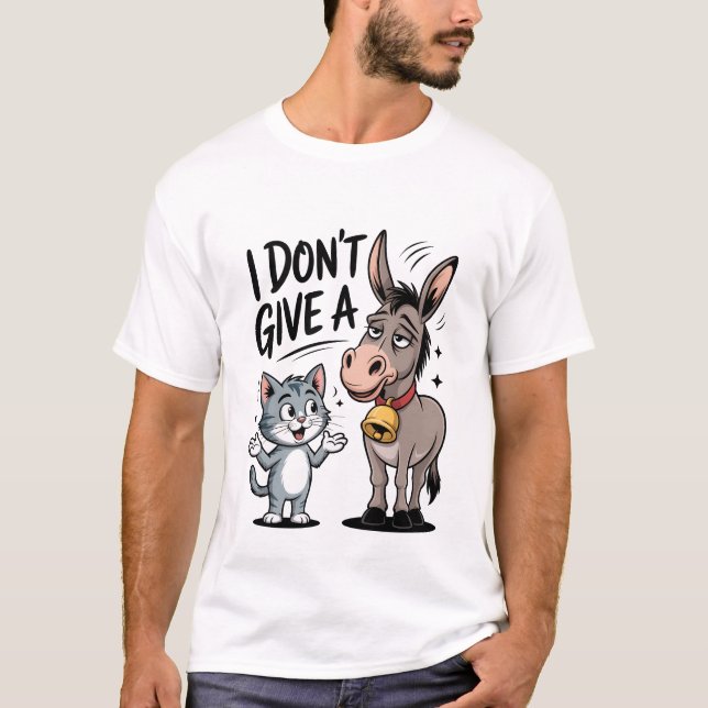 Jag Ger Inte En Rolig Katt Och Åsna T Shirt (Framsida)
