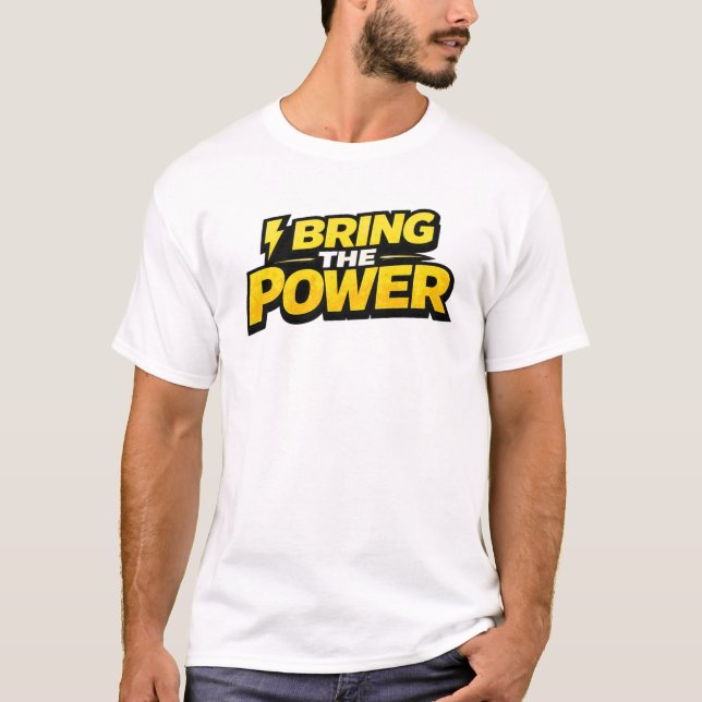 Jag ger kraft modig blixt elektriker t-shirt (Framsida)