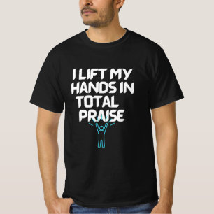 Jag ger mitt händer ett stort beröm i hiss t shirt