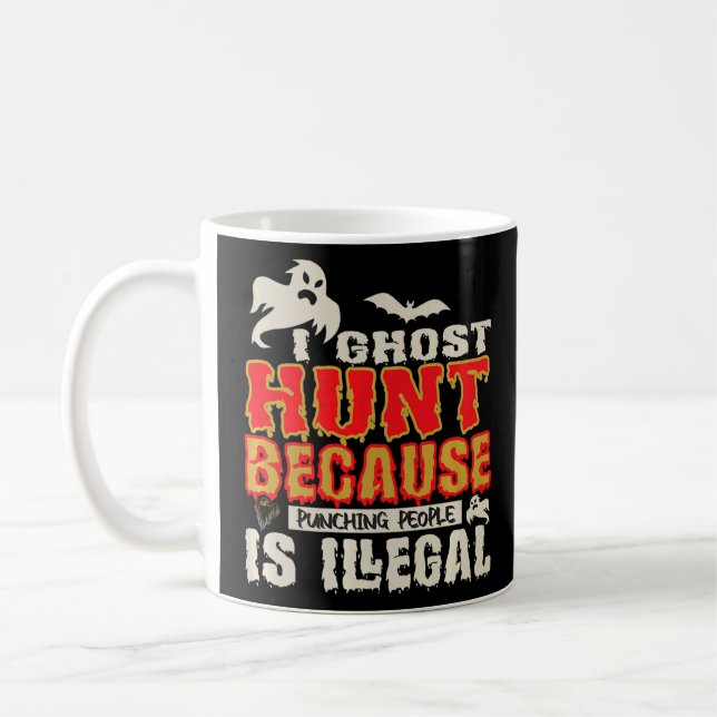Jag Ghost Hunt Slår Illegal Ghost Hunter Kaffemugg (Vänster)