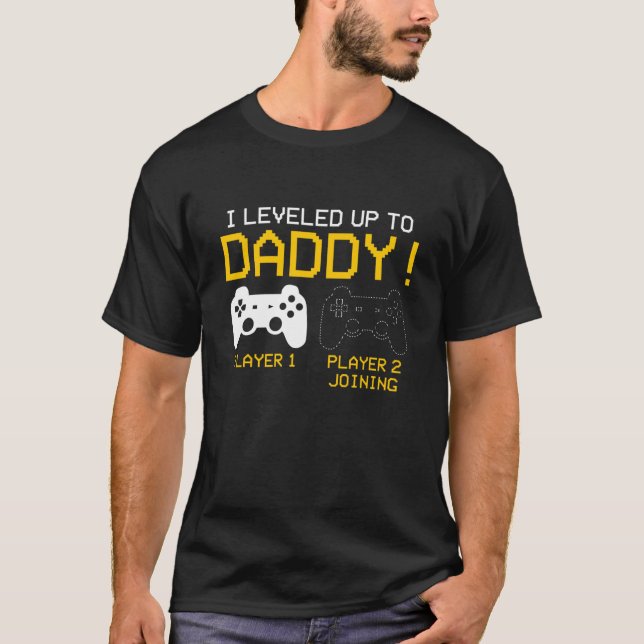 Jag gick upp till pappa T-shirt New Gamer Pappa-pr (Framsida)
