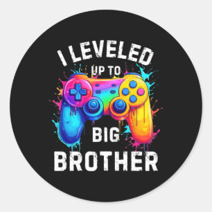 Jag Gick Upp Till Storebror Rolig Gamer Splash Art Runt Klistermärke
