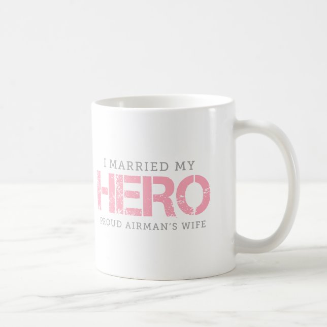 Jag gifte mig med min Hero - Airmans fru Kaffemugg (Höger)
